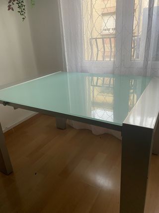 Mesa de comedor extensible cristal