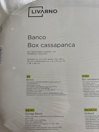 Banco baúl Livarno terciopelo