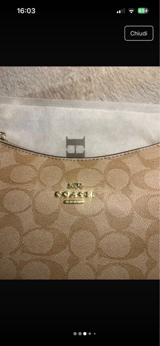 Borsa Coach Beige e Oro