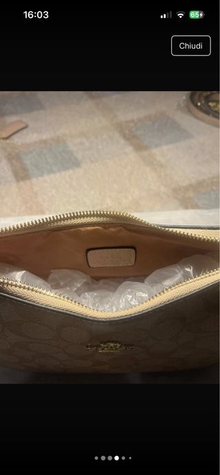 Borsa Coach Beige e Oro