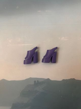 Scarpe con tacco a piattaforma viola per bambola Barbie anni '90-2000