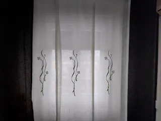 5 Paneles Japoneses Tela Blanco y Negro