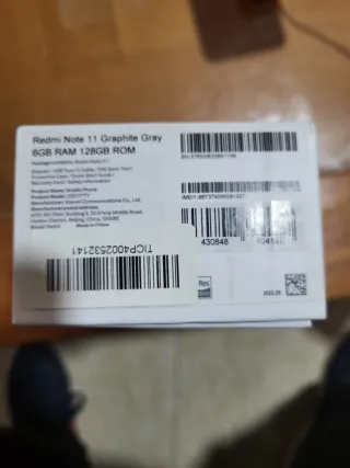 Xiaomi Redmi Note 11, 128GB Negro