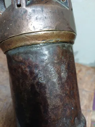 Antigua Lámpara Minera, Bronce y Forja