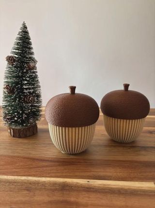 2x Acorn Lantern Table Lamp - 3D Printed Fall Deco