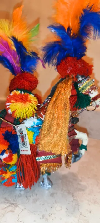 H= Cm 47  Carrettino siciliano di Legno Con Person