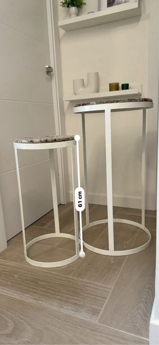 Juego de 2 mesas auxiliares redondas