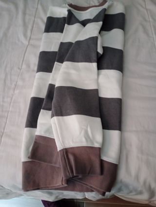 Sudadera Pull&Bear rayas gris y blanco Talla M