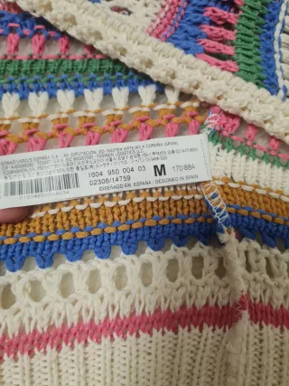 Stradivarius Cárdigan Punto Multicolor Talla M