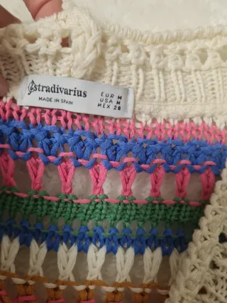Stradivarius Cárdigan Punto Multicolor Talla M