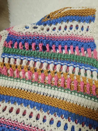 Stradivarius Cárdigan Punto Multicolor Talla M