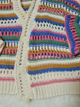 Stradivarius Cárdigan Punto Multicolor Talla M