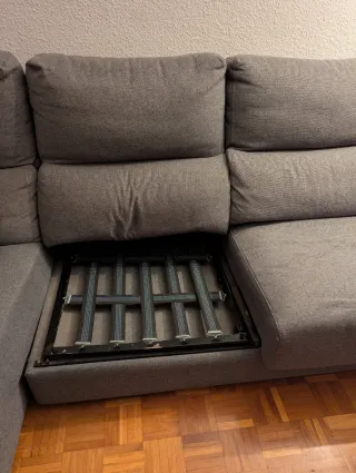 URGE Sofá-cama Chaise Long Gris Tela