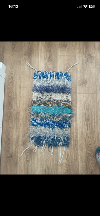 Tappeto in tessuto e lana multicolore