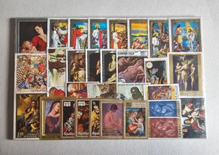 Lotto 30 francobolli tematici religiosi vari Paesi