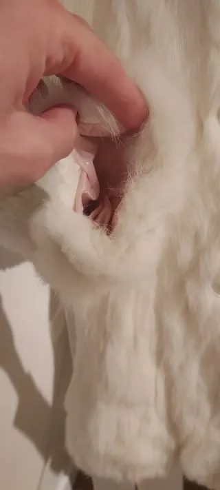 Abrigo de piel natural blanco