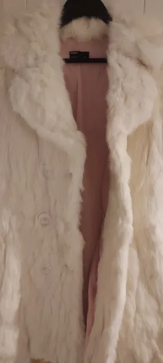 Abrigo de piel natural blanco