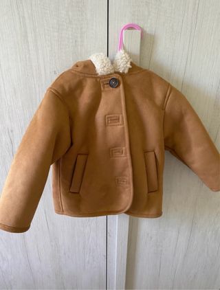 Cappotto camoscio bambina con pelliccia