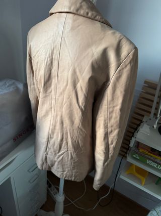 Giacca in pelle donna beige