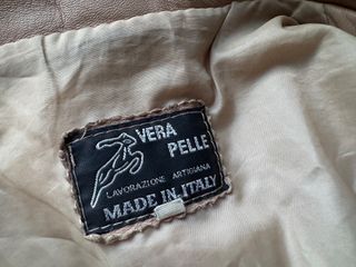 Giacca in pelle donna beige