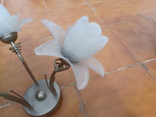 Lámpara de techo 3 brazos flor