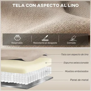 Sillón Relax Reclinable Manual Tela Beige