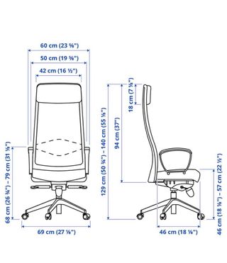 Silla de oficina Vissle Ikea Negra