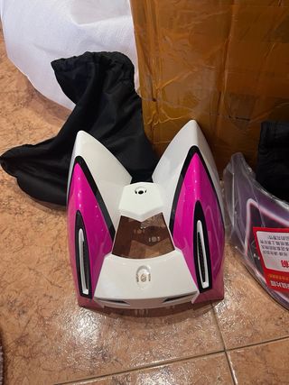Casco Moto Mujer Blanco Rosa HN Sin estrenar