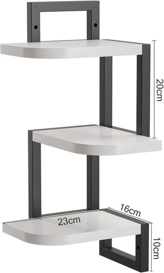 Scaffali angolari bianchi e neri