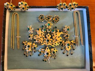 Aderezo fallera adulta oro y verde