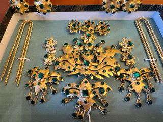 Aderezo fallera adulta oro y verde