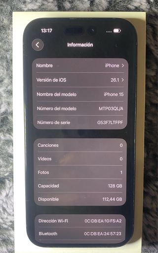 iPhone 15 Gris 128 GB
