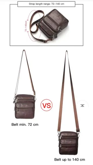 Bolso bandolera hombre piel marrón