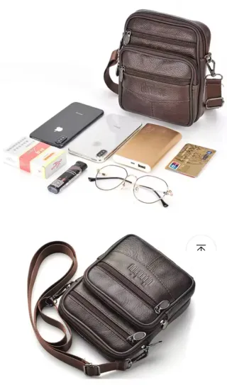 Bolso bandolera hombre piel marrón