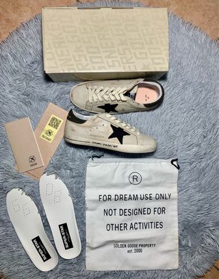 Golden Goose Superstar Beige/Nero Taglia 43