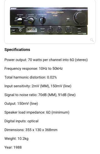 Amplificador Sony TA-V7700 Negro