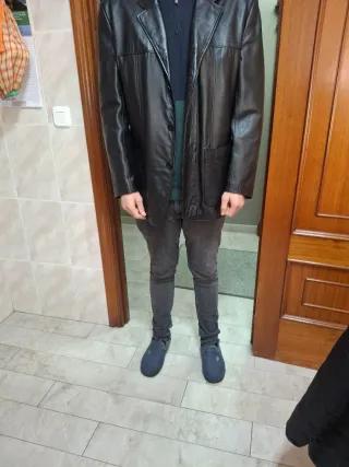 Cazadora Piel Ovino Negra Fabricada España