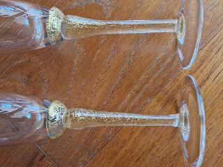 Coppia flutes cristallo Etruria oro