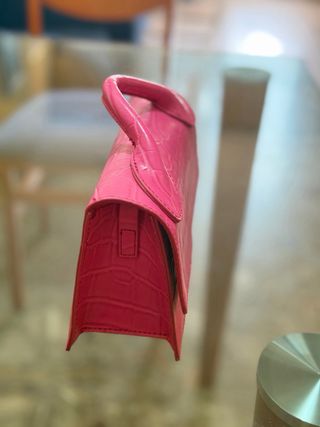 Mini bolso fiesta rosa cocodrilo