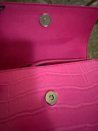 Mini bolso fiesta rosa cocodrilo