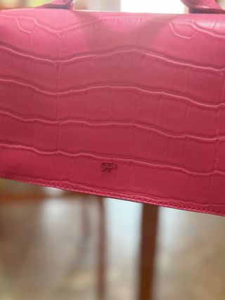 Mini bolso fiesta rosa cocodrilo