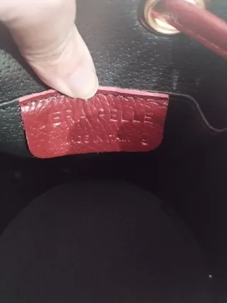 Bolso bombonera piel granate