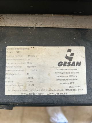 Grupo electrógeno 27kva