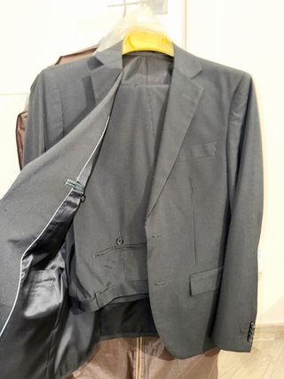 Abito uomo gessato nero taglia 46