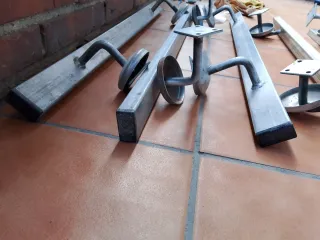 6 Barandillas de 70 cm metálicas para escaleras