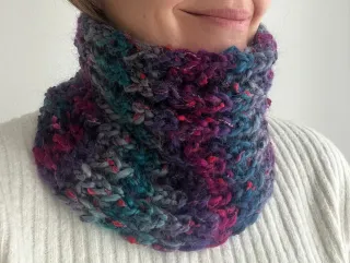 Cuellos artesanales tejidos 2 agujas