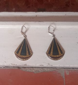 Pendientes Vintage Azules y Dorados