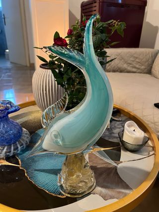 Scultura Murano Pesce Vetro Artistico
