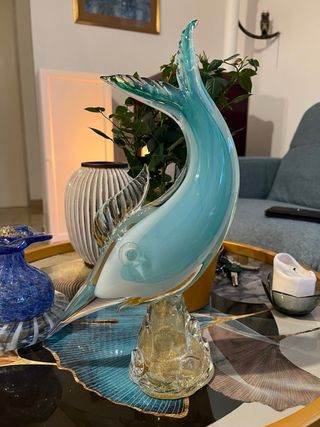 Scultura Murano Pesce Vetro Artistico
