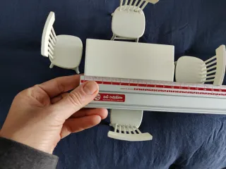 Mesa y 4 Sillas Madera Blanca Escala 1:12